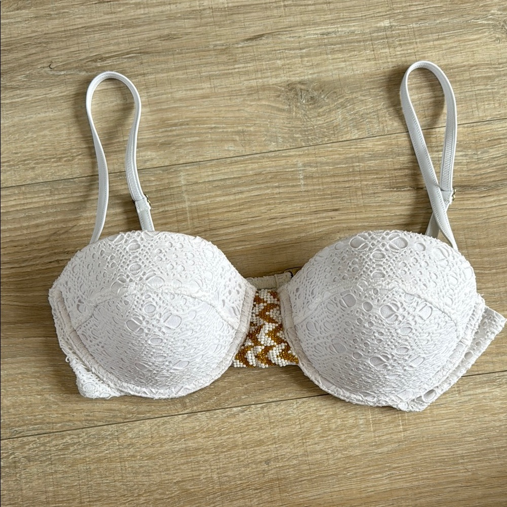 Roxy White Bikini with Lace Detail